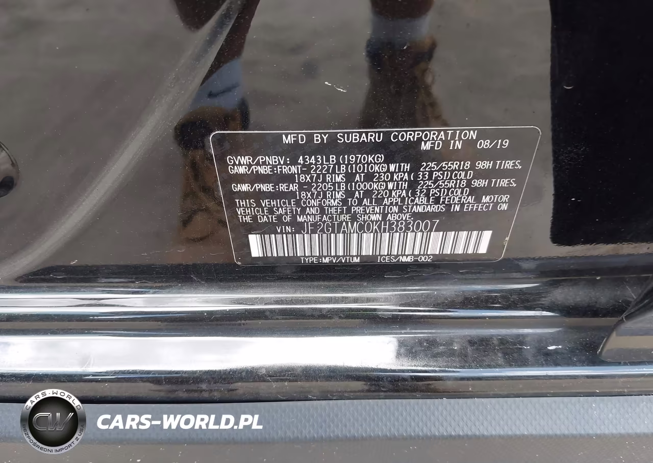 2019 Subaru Crosstrek 2.0I Limited VIN:JF2GTAMC0KH383007 - 9
