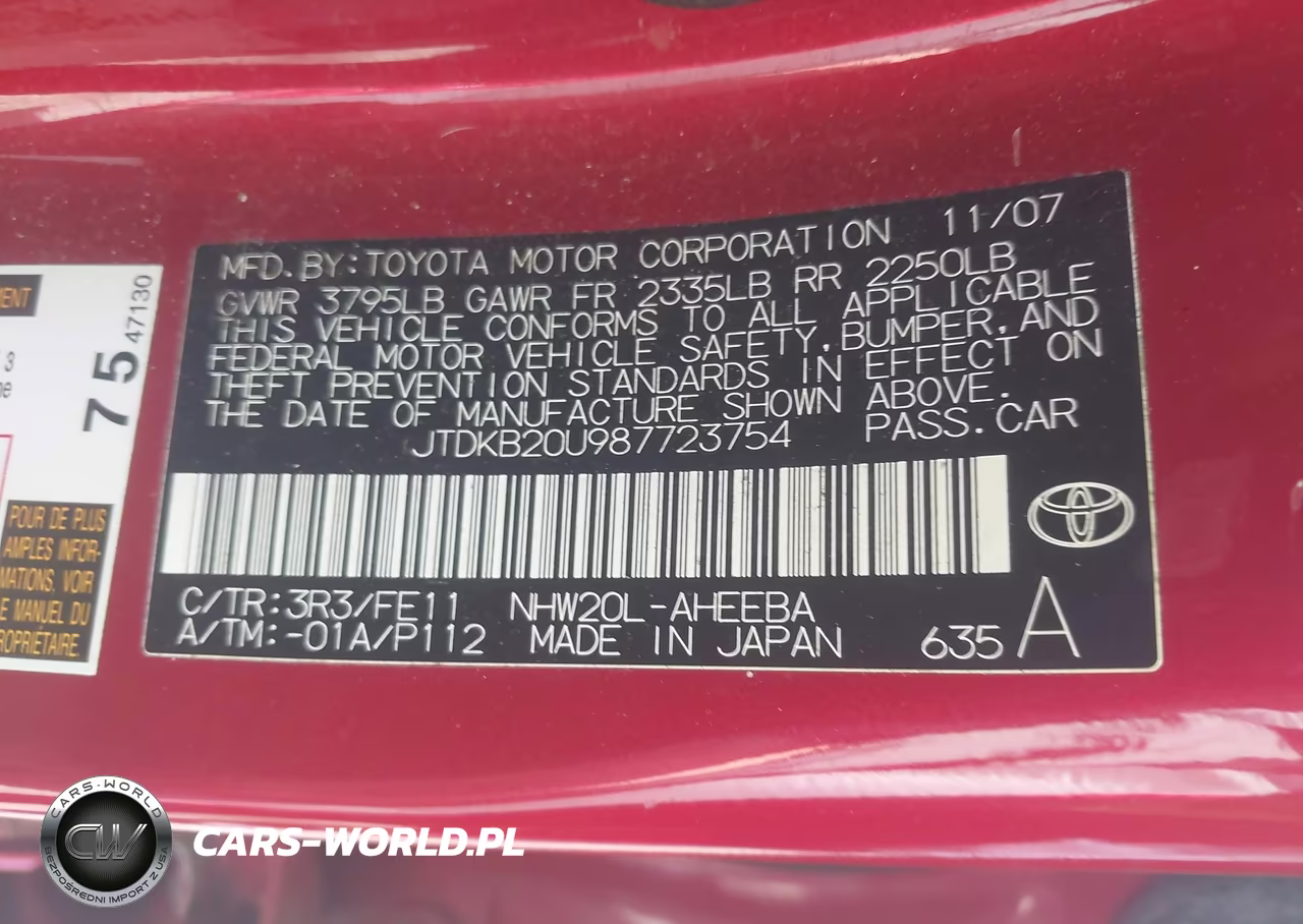 2008 Toyota Prius VIN:JTDKB20U987723754 - 9