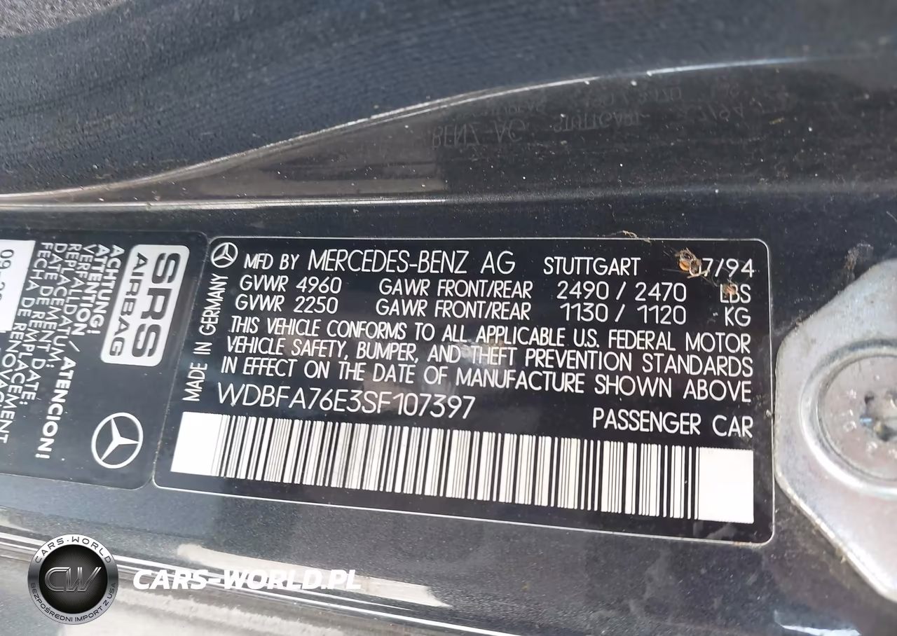 1995 Mercedes-Benz Sl 600 VIN:WDBFA76E3SF107397 - 9