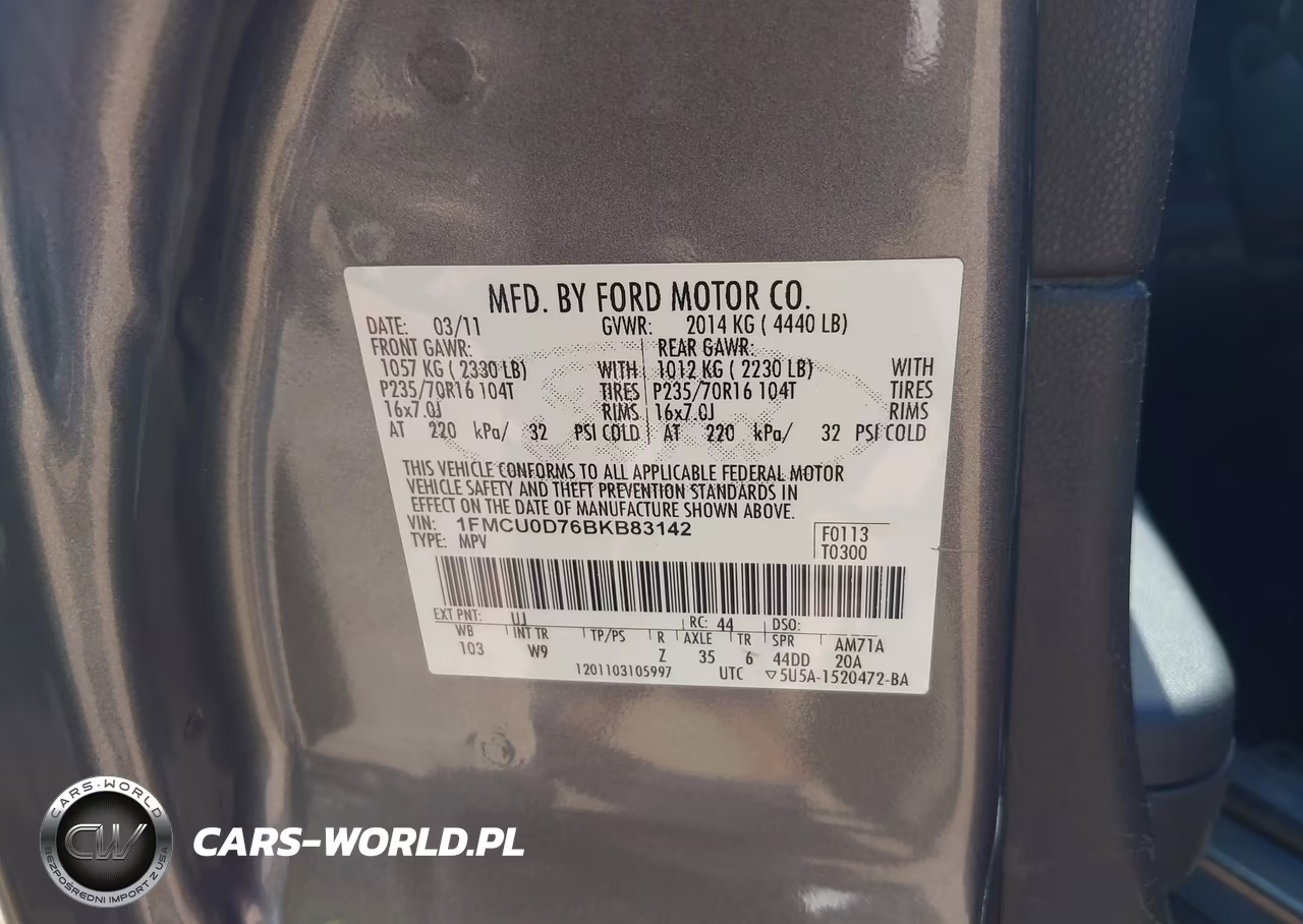 2011 Ford Escape Xlt VIN:1FMCU0D76BKB83142 - 9