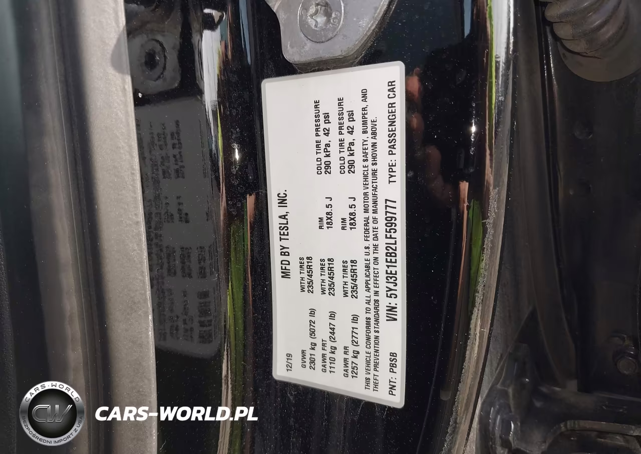 2020 Tesla Model 3 Long Range Dual Motor All-Wheel Drive VIN:5YJ3E1EB2LF599777 - 9