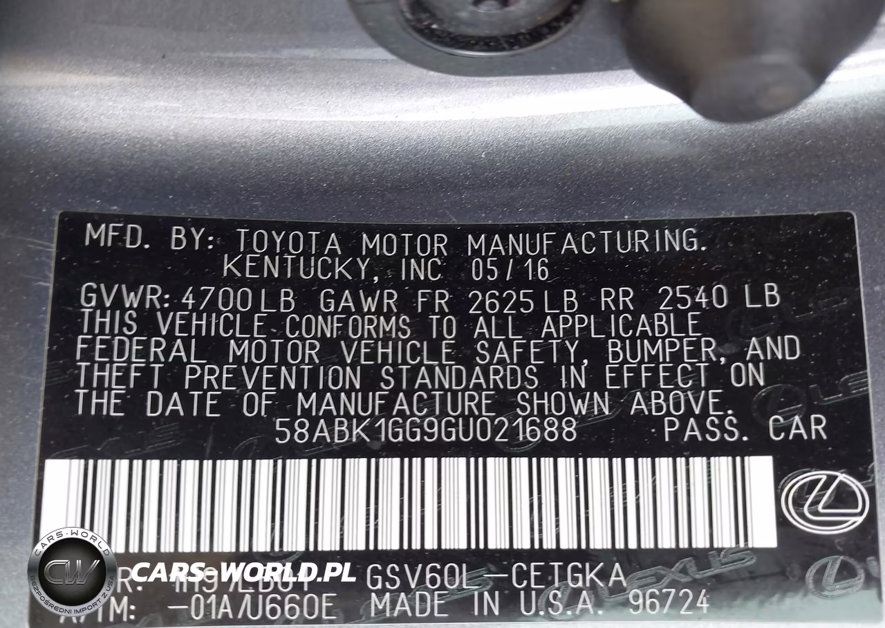 2016 Lexus Es 350 VIN:58ABK1GG9GU021688 - 9