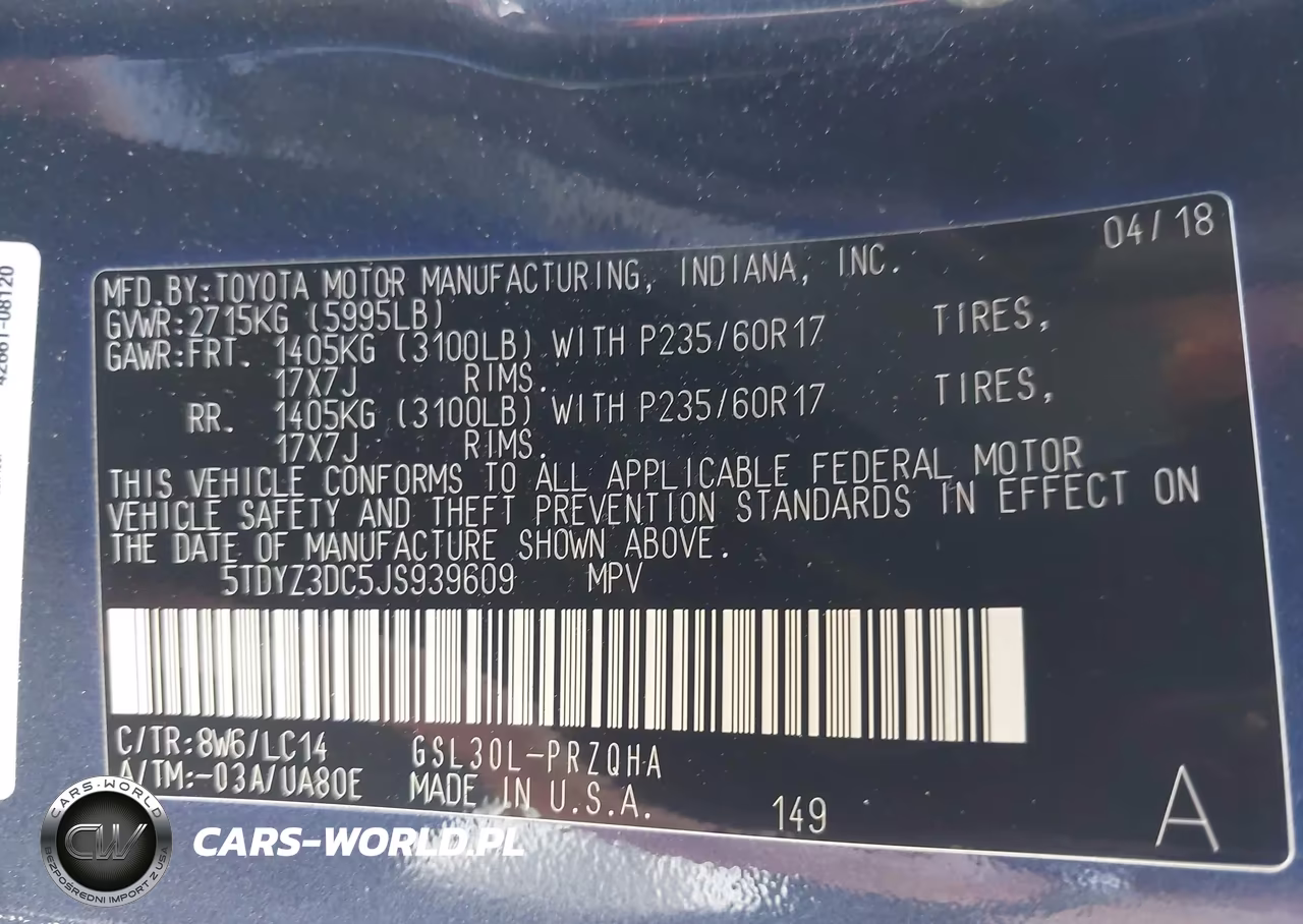 2018 Toyota Sienna Xle 8 Passenger VIN:5TDYZ3DC5JS939609 - 9