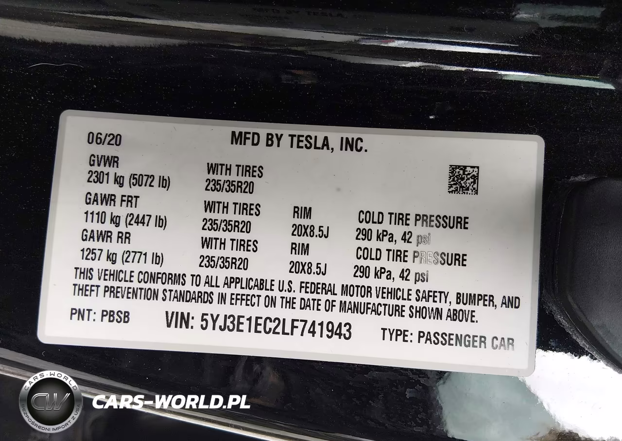 2020 Tesla Model 3 Performance Dual Motor All-Wheel Drive VIN:5YJ3E1EC2LF741943 - 9