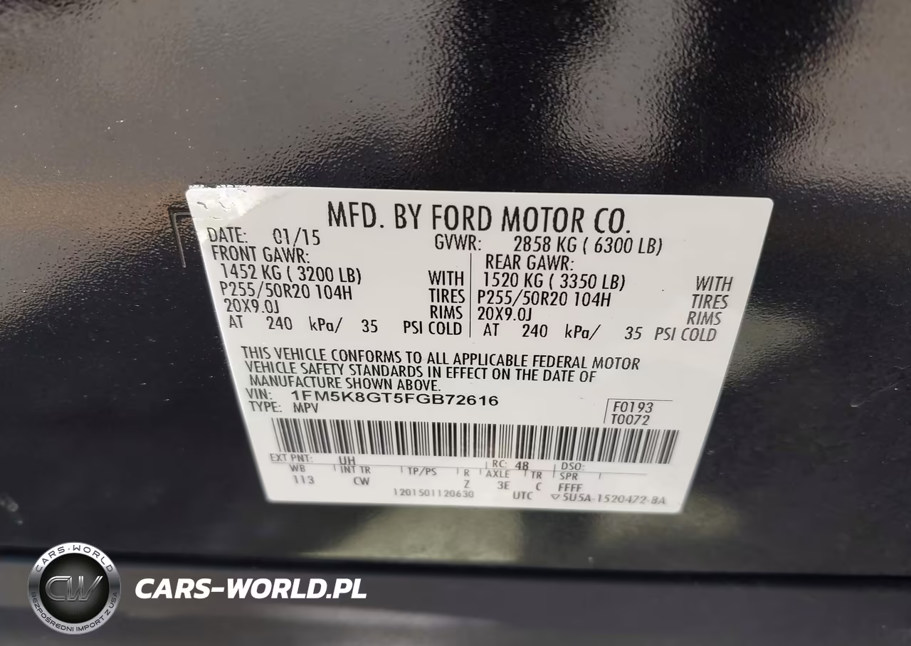 2015 Ford Explorer Sport VIN:1FM5K8GT5FGB72616 - 9