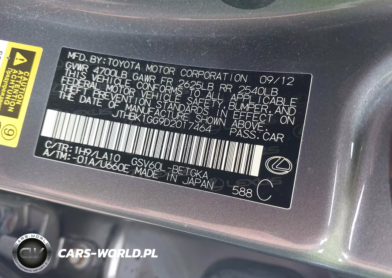 2013 Lexus Es 350 VIN:JTHBK1GG9D2017464 - 9