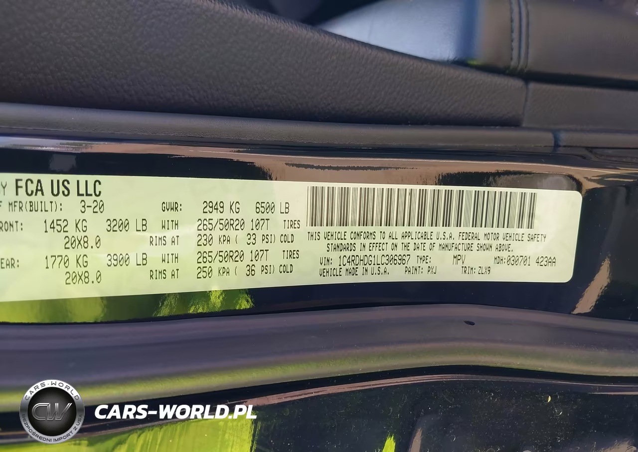 2020 Dodge Durango Gt Plus Rwd VIN:1C4RDHDG1LC306967 - 9