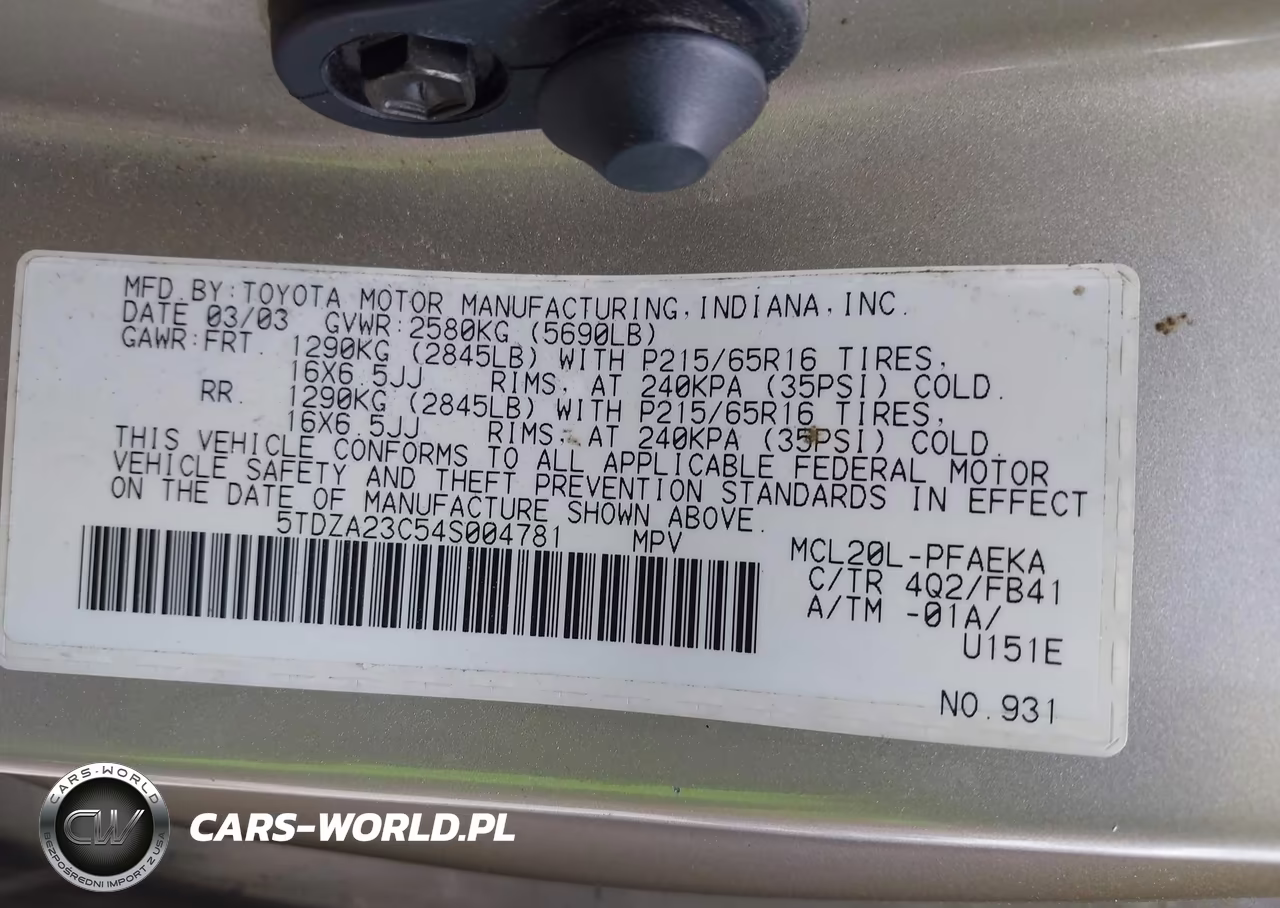 2004 Toyota Sienna Le VIN:5TDZA23C54S004781 - 9