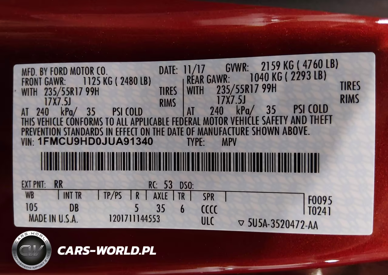 2018 Ford Escape Sel VIN:1FMCU9HD0JUA91340 - 9