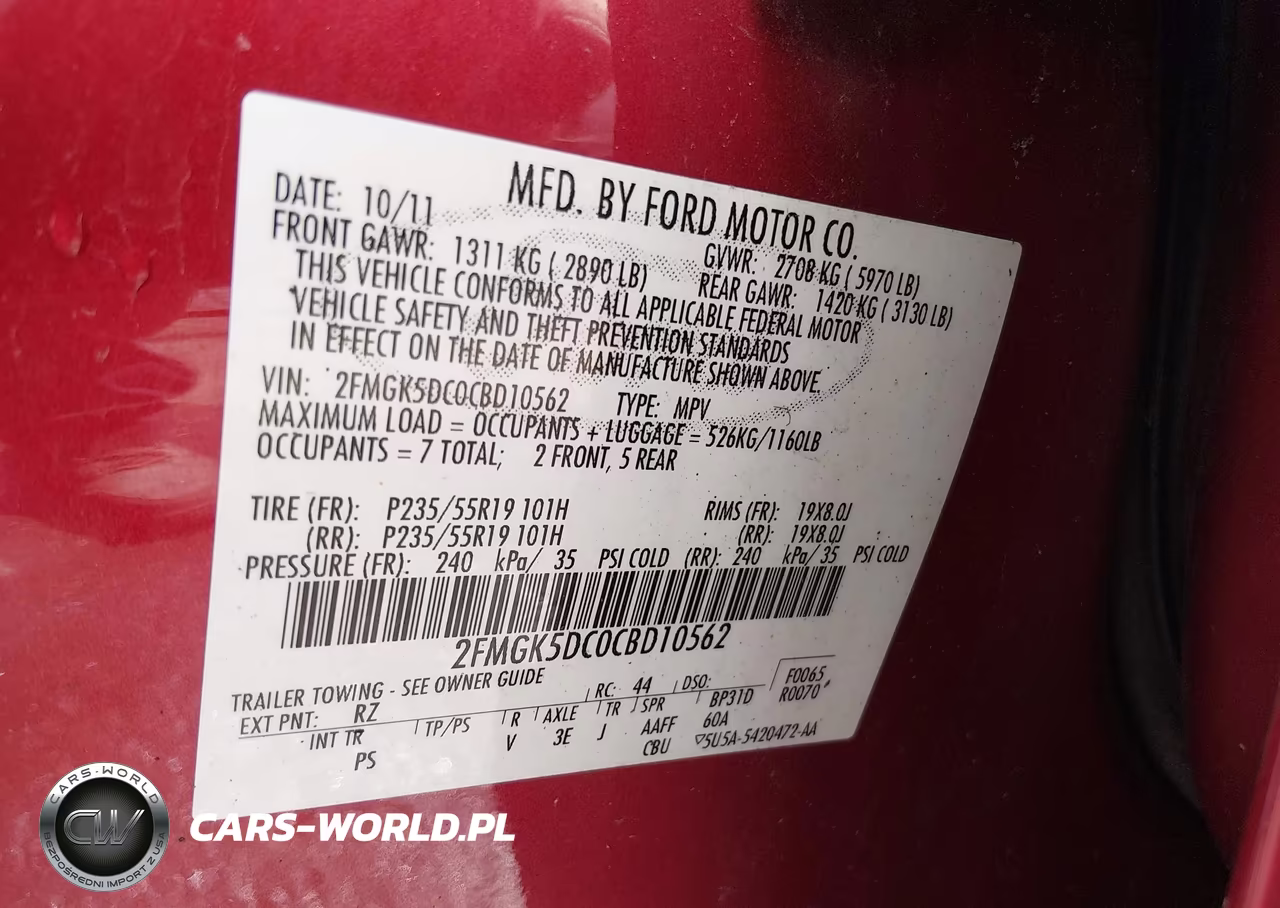 2012 Ford Flex Limited VIN:2FMGK5DC0CBD10562 - 9