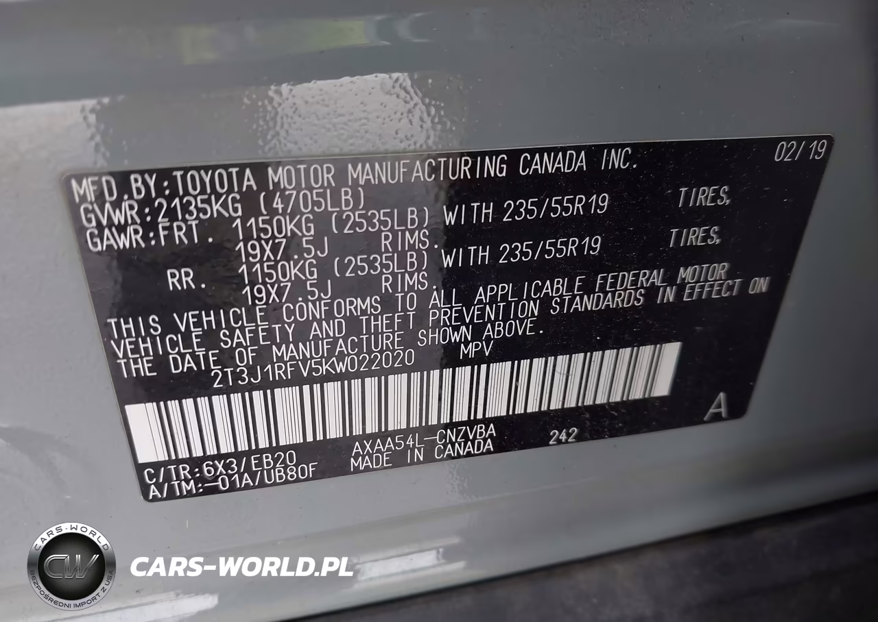 2019 Toyota Rav4 Adventure VIN:2T3J1RFV5KW022020 - 9
