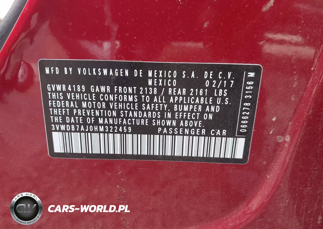 2017 Volkswagen Jetta 1.4T Se VIN:3VWDB7AJ0HM322459 - 9