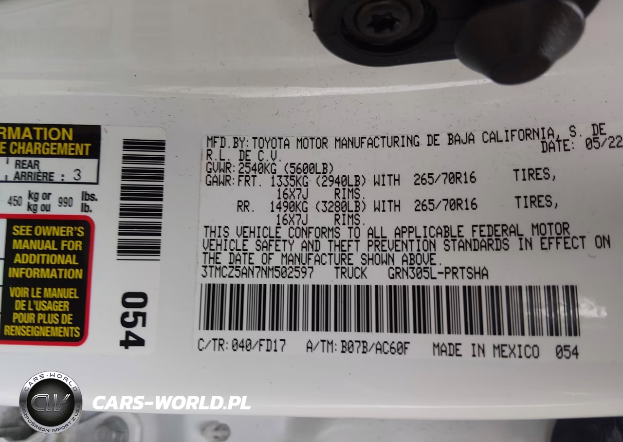 2022 Toyota Tacoma Trd Off Road VIN:3TMCZ5AN7NM502597 - 9