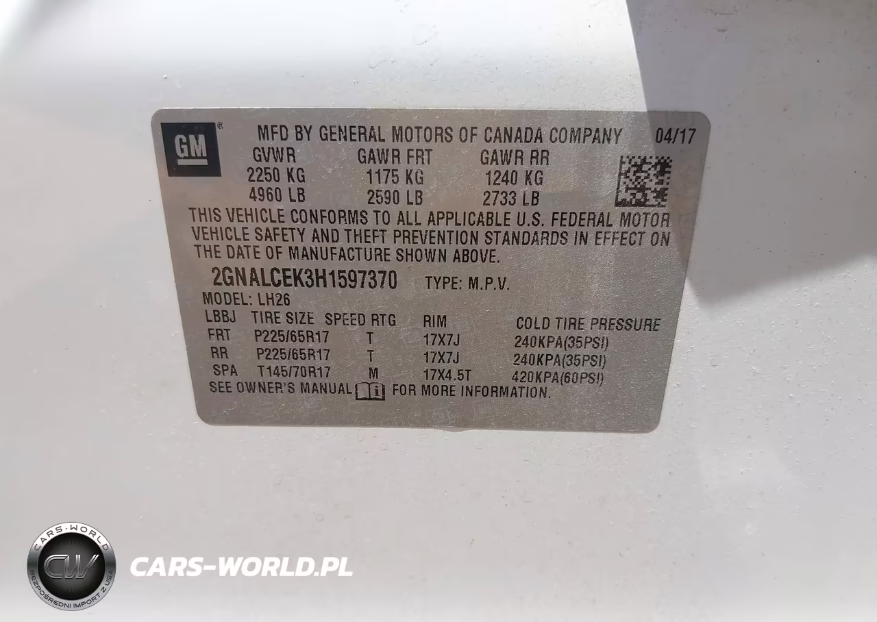 2017 Chevrolet Equinox Lt VIN:2GNALCEK3H1597370 - 9