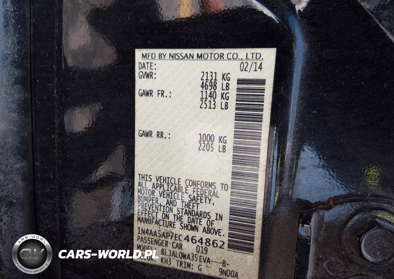 2014 Nissan Maxima 3.5 S-3.5 Sv VIN:1N4AA5AP7EC464862 - 9