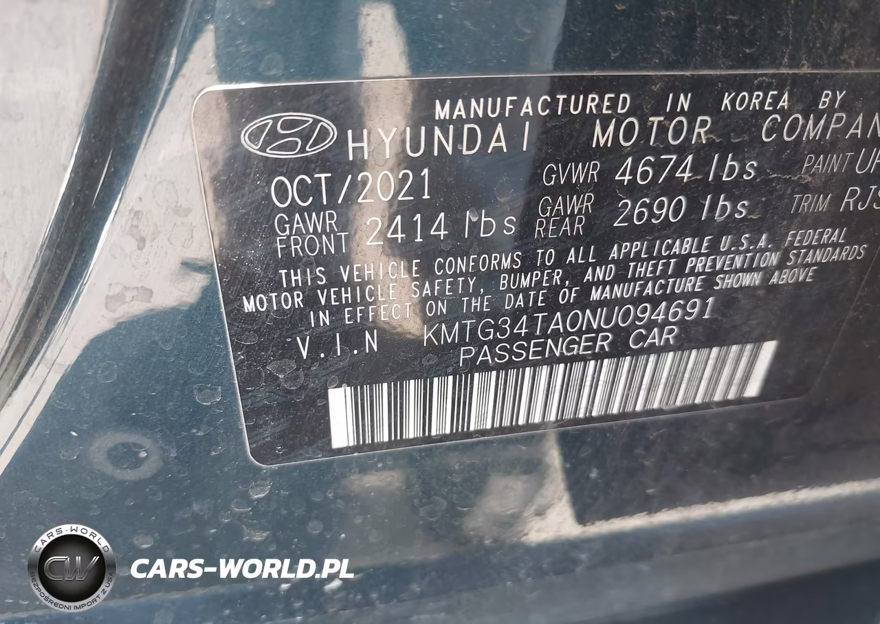 2022 Genesis G70 2.0T Rwd VIN:KMTG34TA0NU094691 - 9