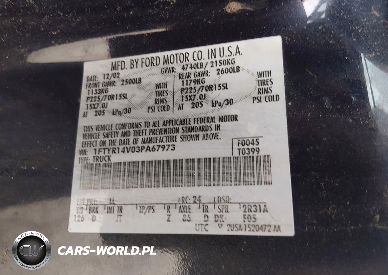 2003 Ford Ranger Edge-Tremor-Xl-Xlt VIN:1FTYR14V03PA67973 - 9