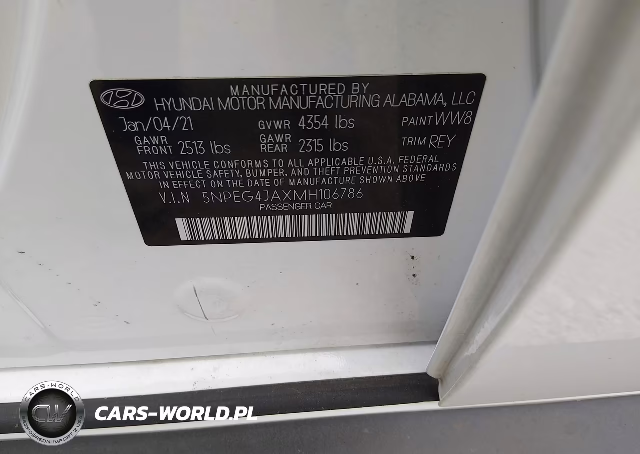 2021 Hyundai Sonata Se VIN:5NPEG4JAXMH106786 - 9