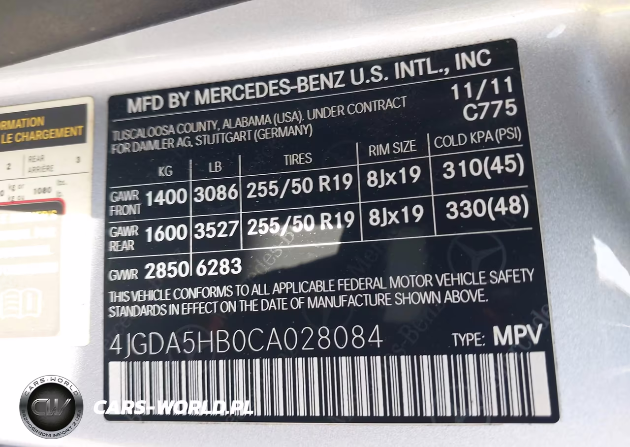 2012 Mercedes-Benz Ml 350 4Matic VIN:4JGDA5HB0CA028084 - 9