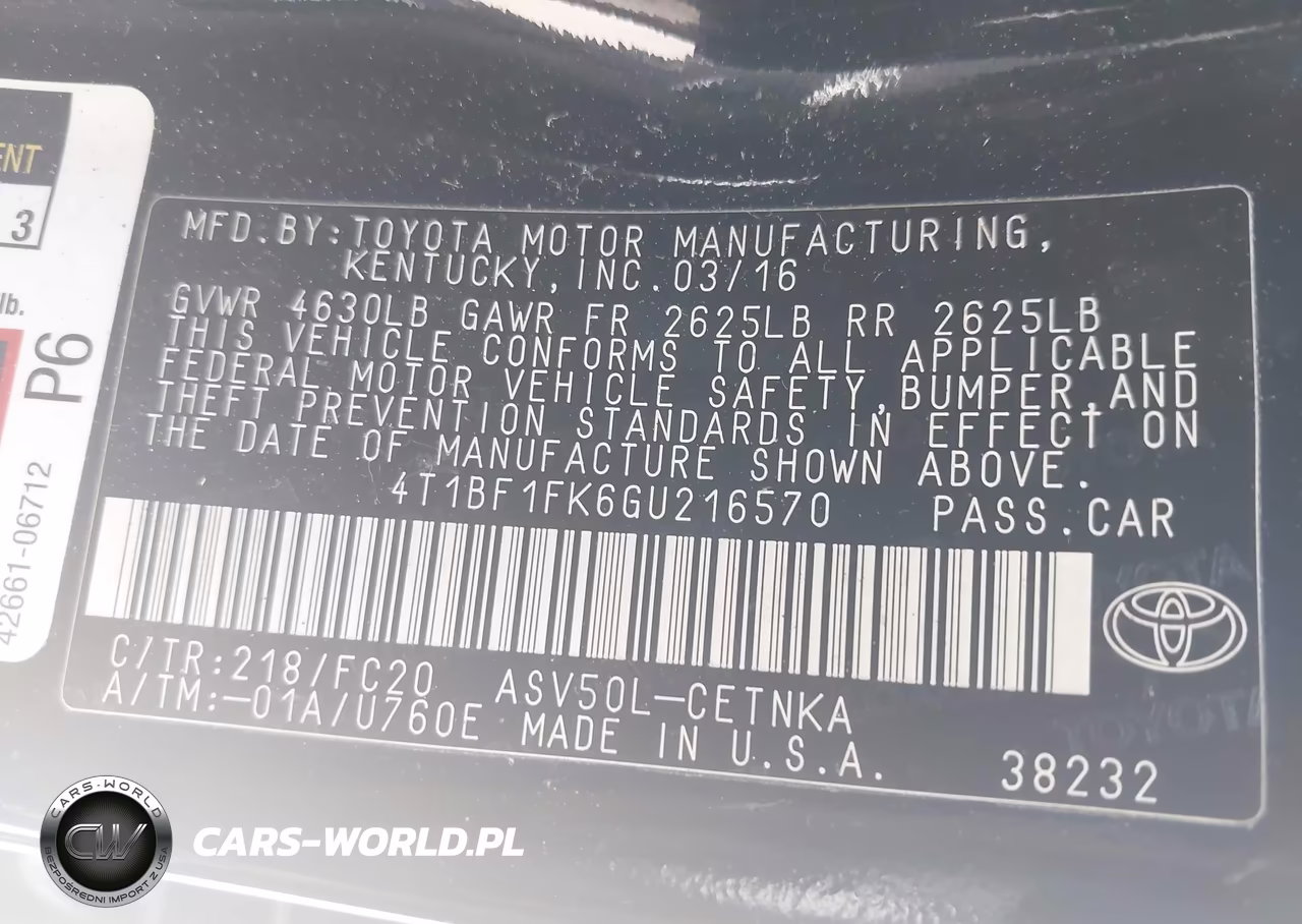2016 Toyota Camry Le VIN:4T1BF1FK6GU216570 - 9