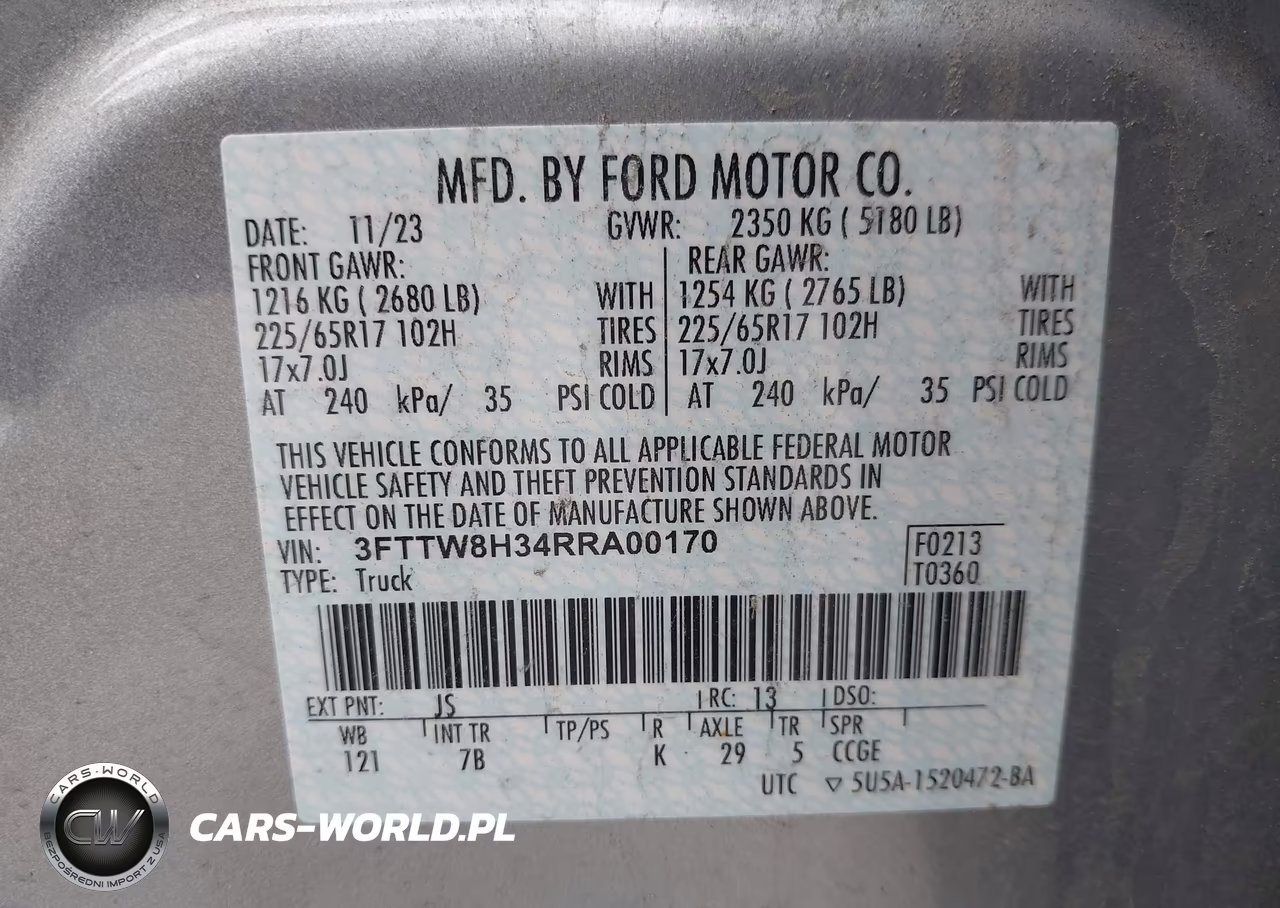 2024 Ford Maverick Xlt VIN:3FTTW8H34RRA00170 - 9