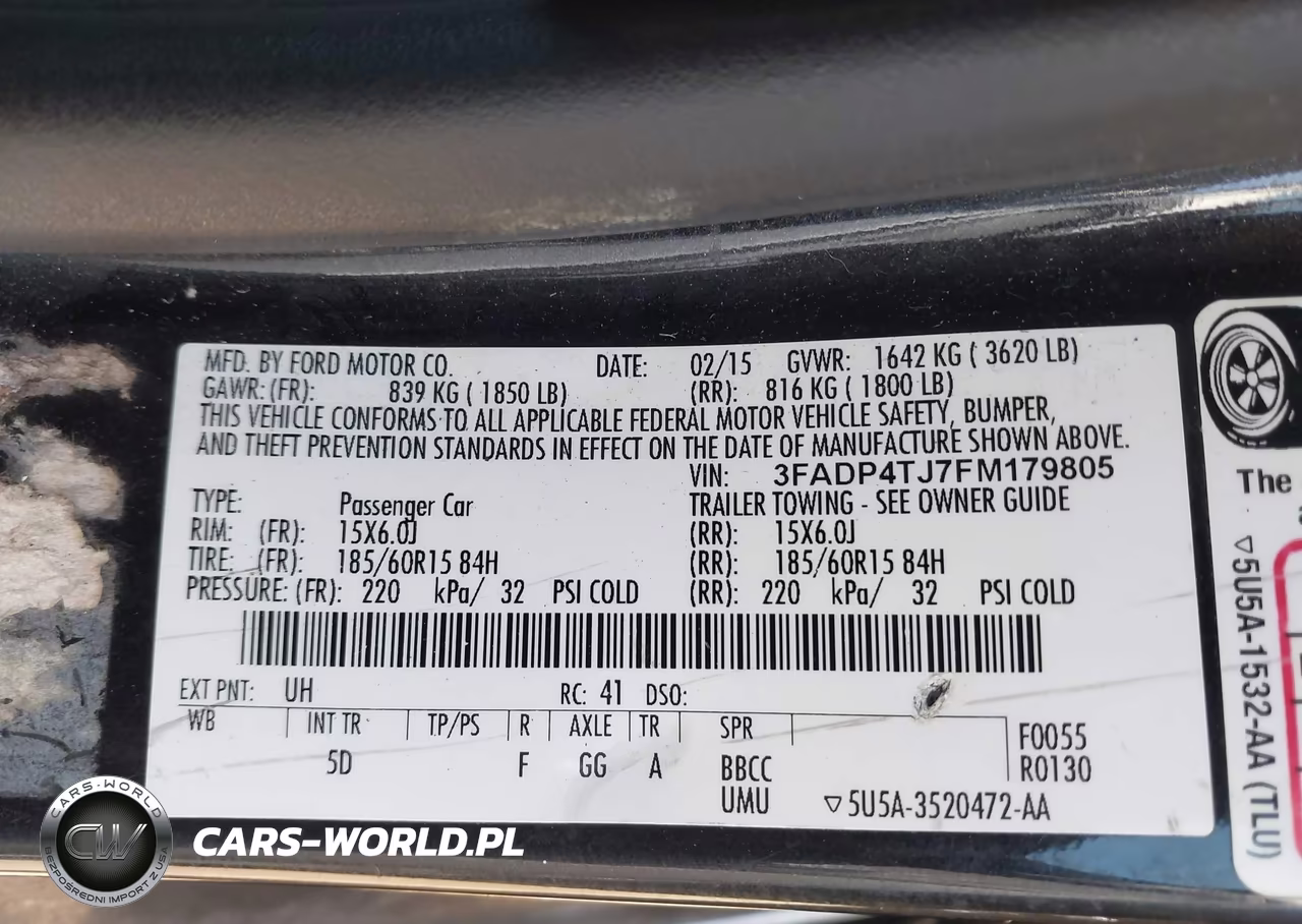 2015 Ford Fiesta S VIN:3FADP4TJ7FM179805 - 9