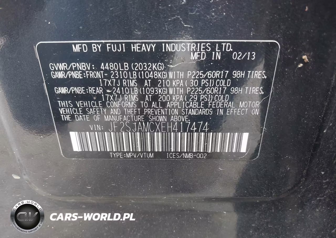 2014 Subaru Forester 2.5I Touring VIN:JF2SJAMCXEH417474 - 9