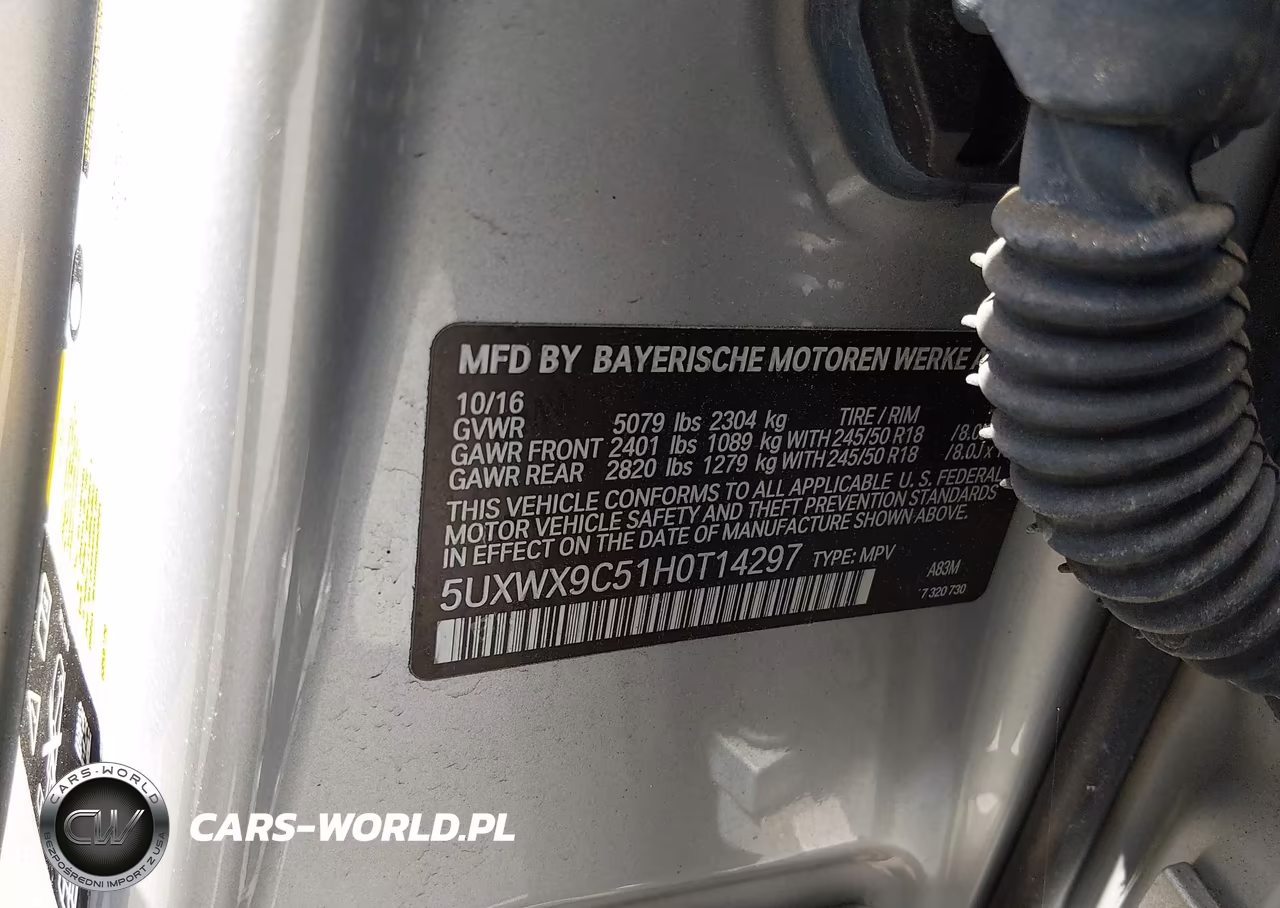 2017 BMW X3 xDrive28I VIN:5UXWX9C51H0T14297 - 9