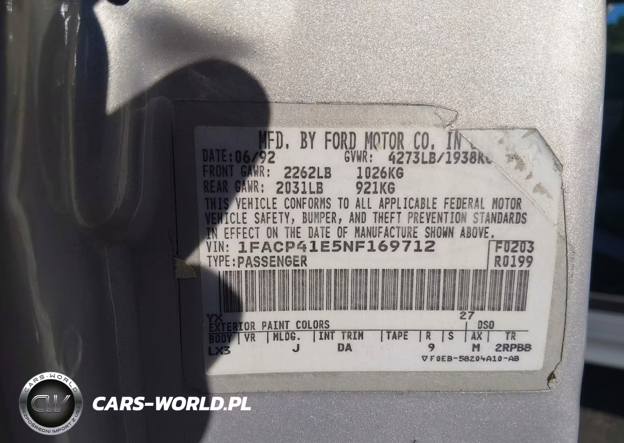 1992 Ford Mustang Lx VIN:1FACP41E5NF169712 - 9