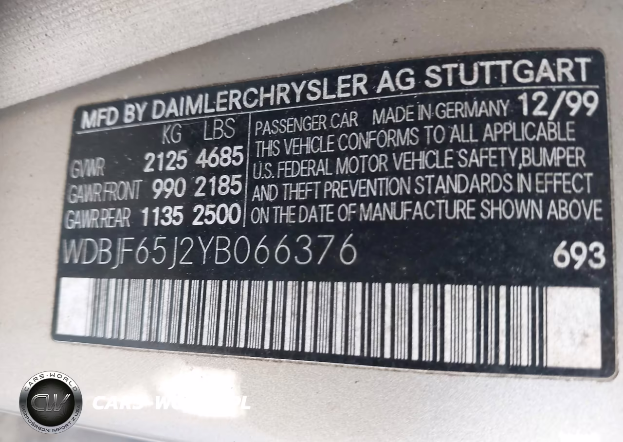 2000 Mercedes-Benz E 320 VIN:WDBJF65J2YB066376 - 9