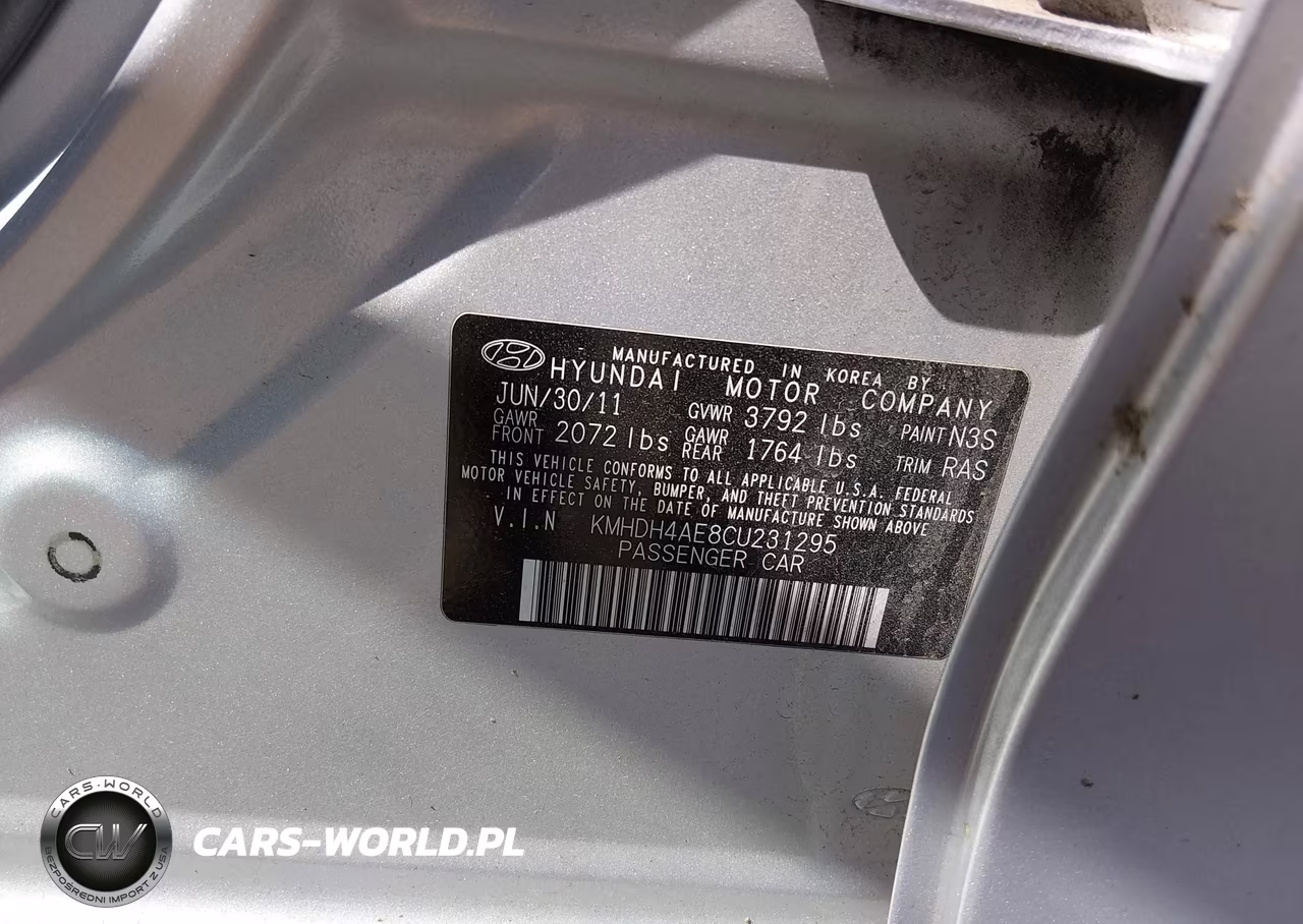 2012 Hyundai Elantra Gls (Ulsan Plant) VIN:KMHDH4AE8CU231295 - 9