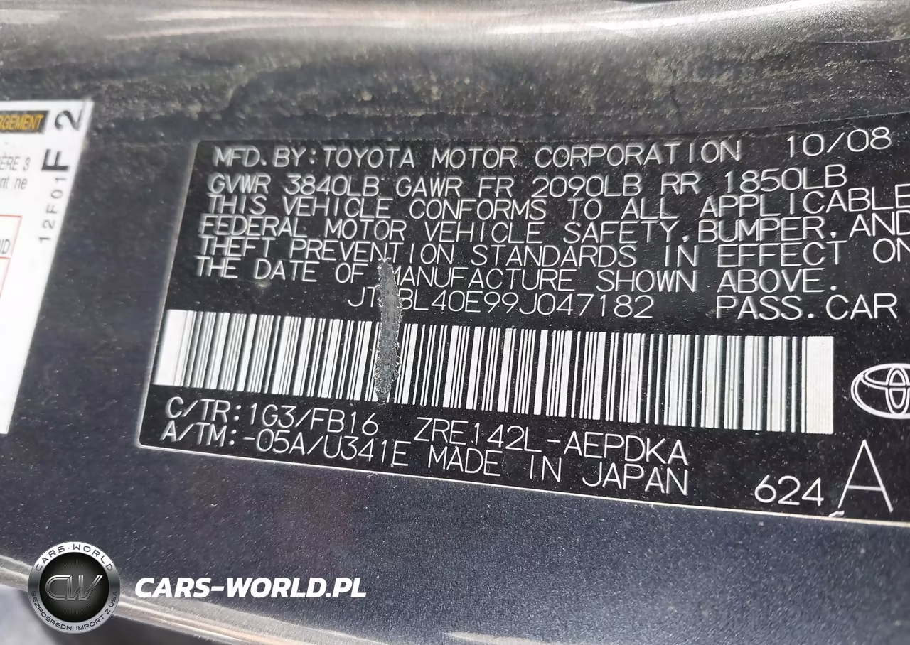 2009 Toyota Corolla Le VIN:JTDBL40E99J047182 - 9