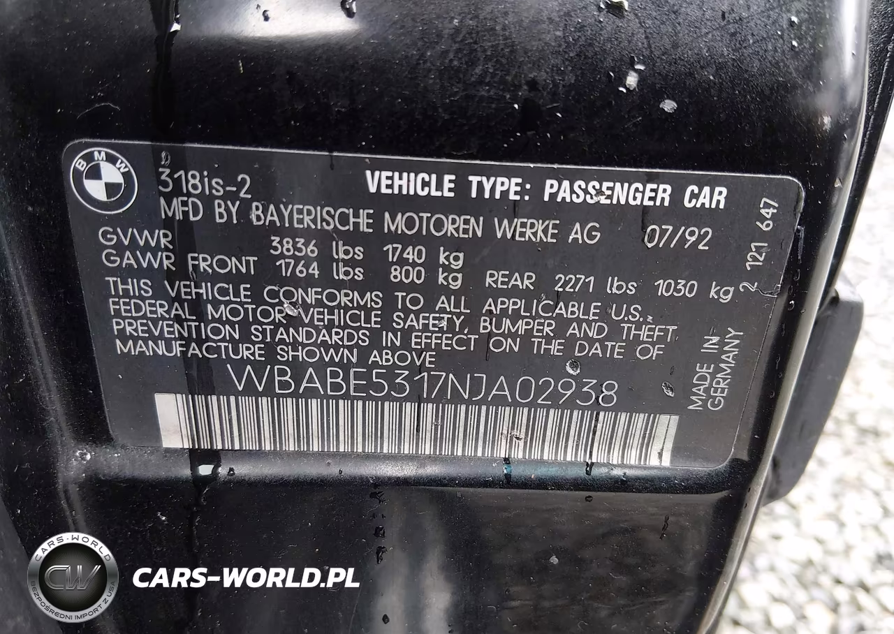1992 BMW 318 Is VIN:WBABE5317NJA02938 - 9
