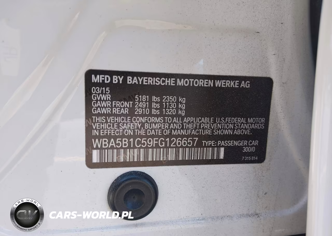 2015 BMW 535I VIN:WBA5B1C59FG126657 - 9