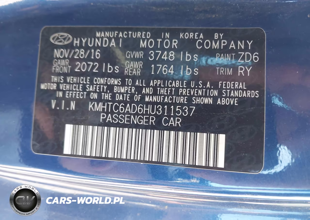 2017 Hyundai Veloster VIN:KMHTC6AD6HU311537 - 9