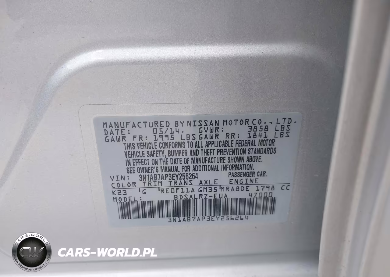 2014 Nissan Sentra Sr VIN:3N1AB7AP3EY256264 - 9