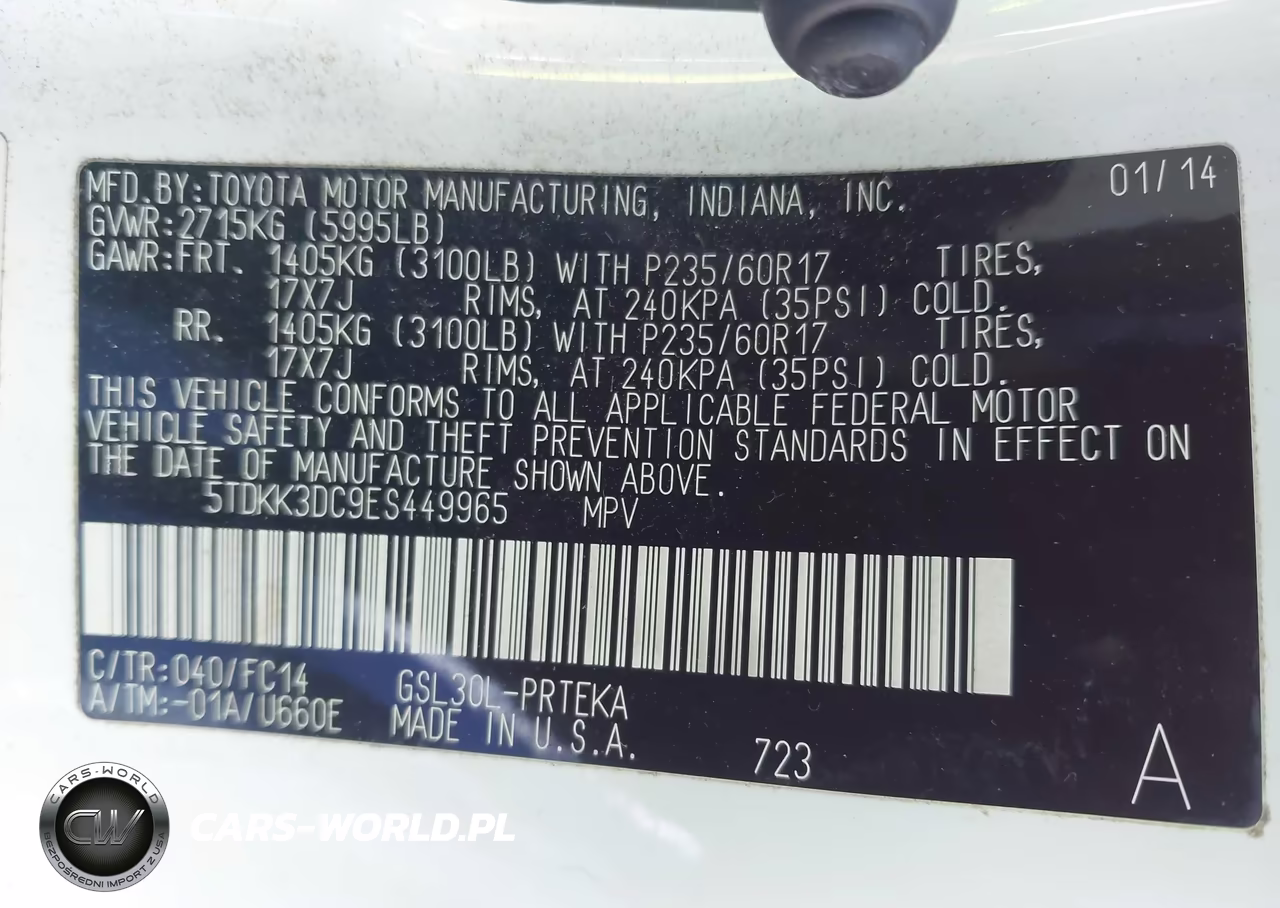 2014 Toyota Sienna Le V6 8 Passenger VIN:5TDKK3DC9ES449965 - 9