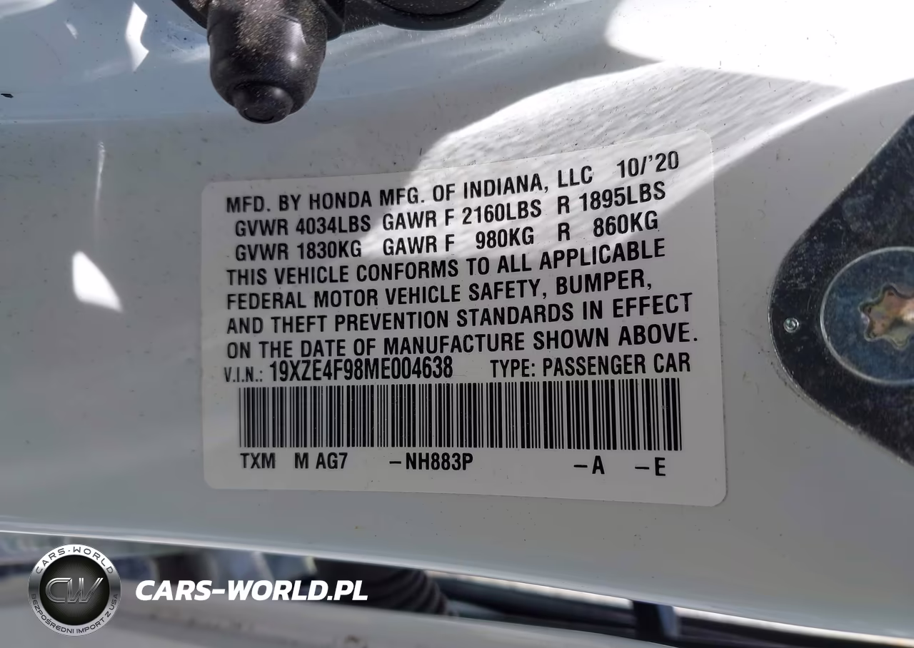 2021 Honda Insight Touring VIN:19XZE4F98ME004638 - 9
