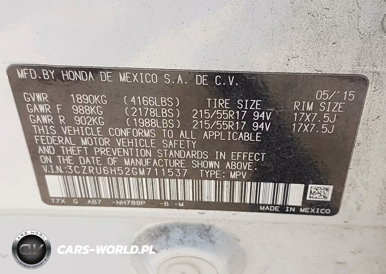 2016 Honda Hr-V Ex VIN:3CZRU6H52GM711537 - 9