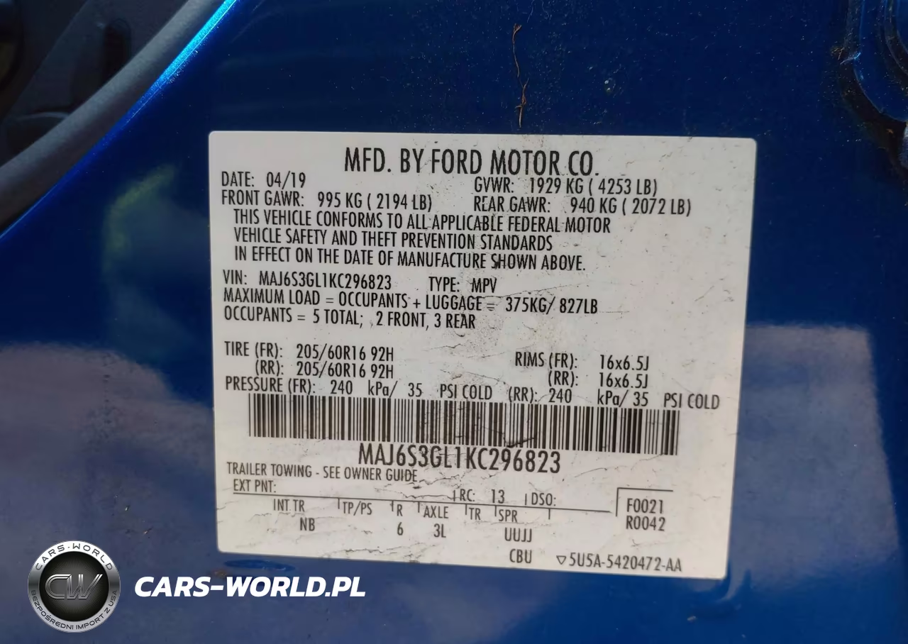 2019 Ford Ecosport Se VIN:MAJ6S3GL1KC296823 - 9