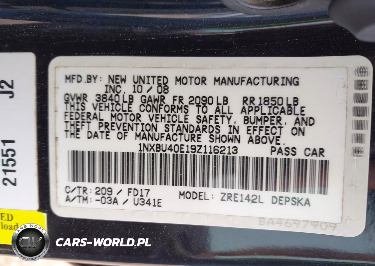 2009 Toyota Corolla S VIN:1NXBU40E19Z116213 - 9