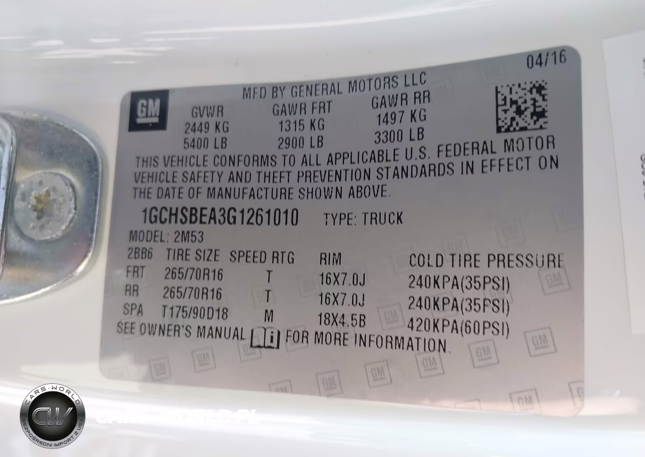 2016 Chevrolet Colorado Wt VIN:1GCHSBEA3G1261010 - 9