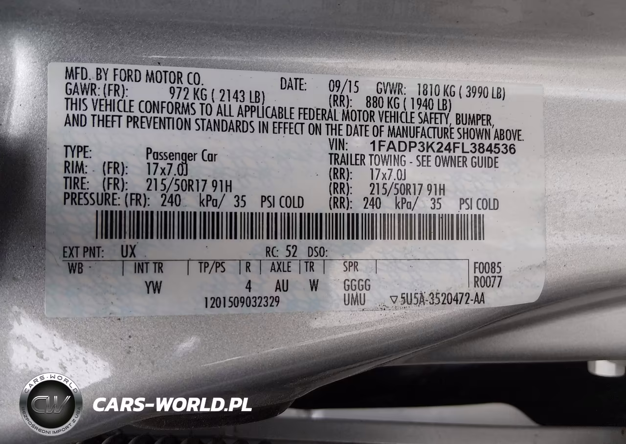 2015 Ford Focus Se VIN:1FADP3K24FL384536 - 9