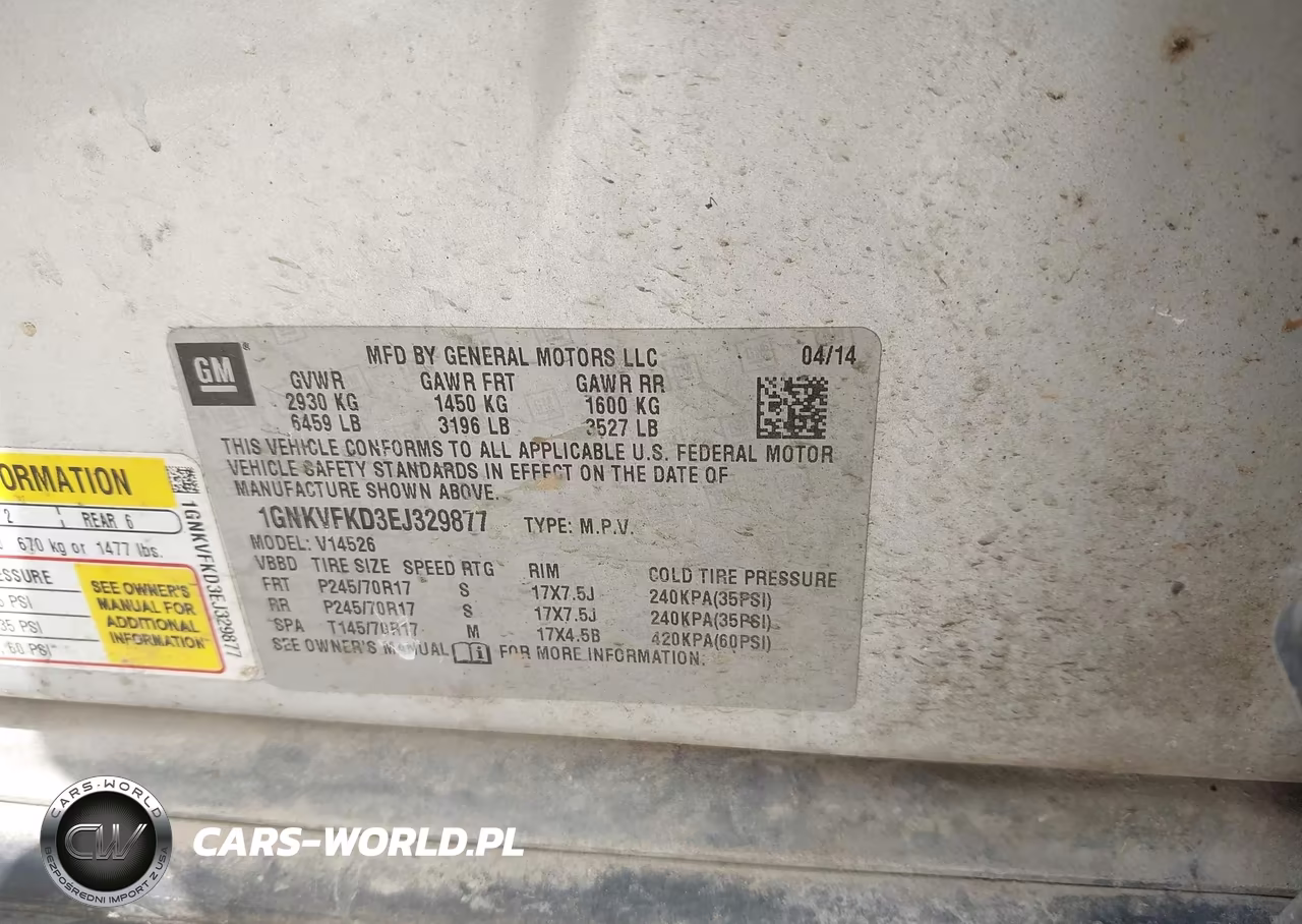 2014 Chevrolet Traverse Ls VIN:1GNKVFKD3EJ329877 - 9