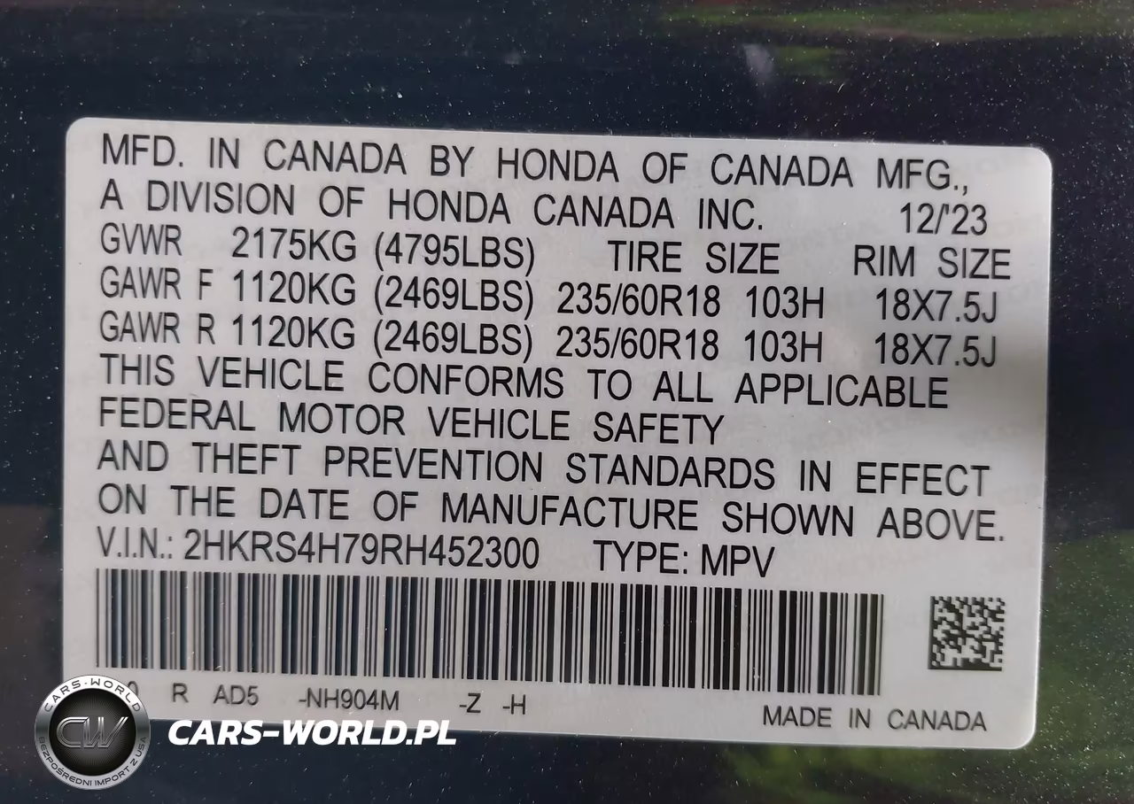 2024 Honda Cr-V Ex-L Awd VIN:2HKRS4H79RH452300 - 9