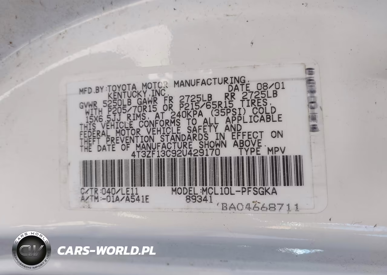 2002 Toyota Sienna Xle VIN:4T3ZF13C92U429170 - 9