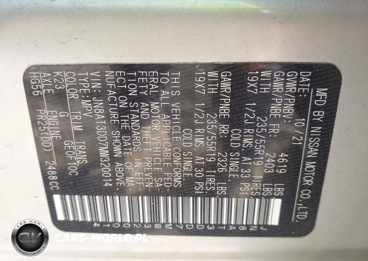 2021 Nissan Rogue Platinum Intelligent Awd VIN:JN8AT3DD7MW320014 - 9
