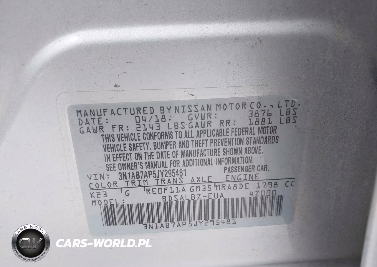 2018 Nissan Sentra S VIN:3N1AB7AP5JY295481 - 9