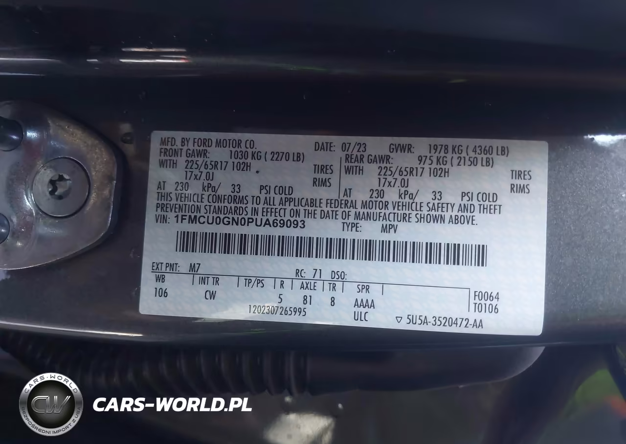 2023 Ford Escape Active VIN:1FMCU0GN0PUA69093 - 9