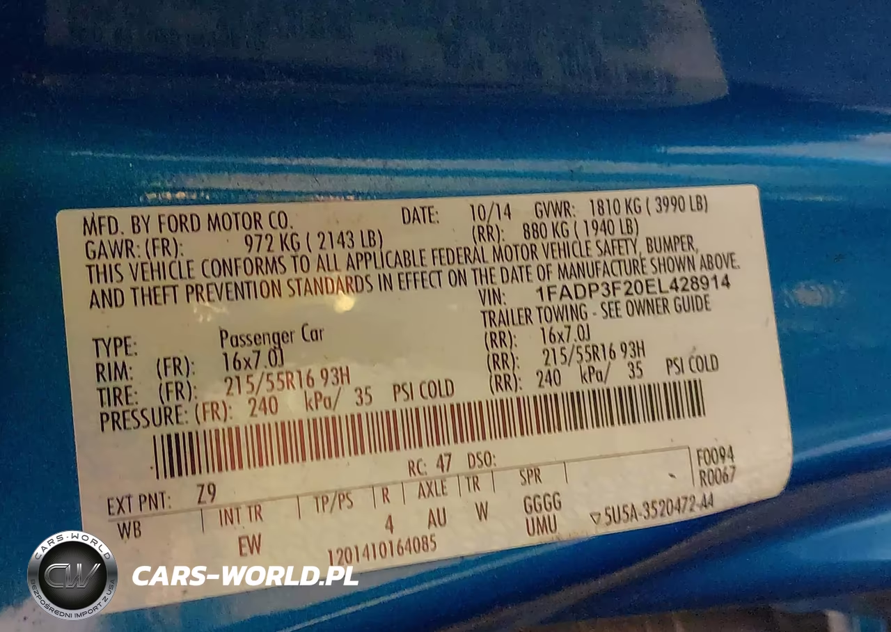 2014 Ford Focus Se VIN:1FADP3F20EL428914 - 9